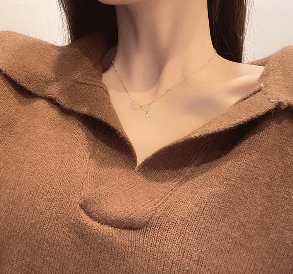 Infinity Pendant With Small Heart (FLAT 50% OFF RIGHT NOW)