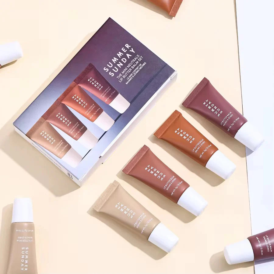 Summer Sunday Mini Neutrals Lip Butter Balm Set (Pack of 4)