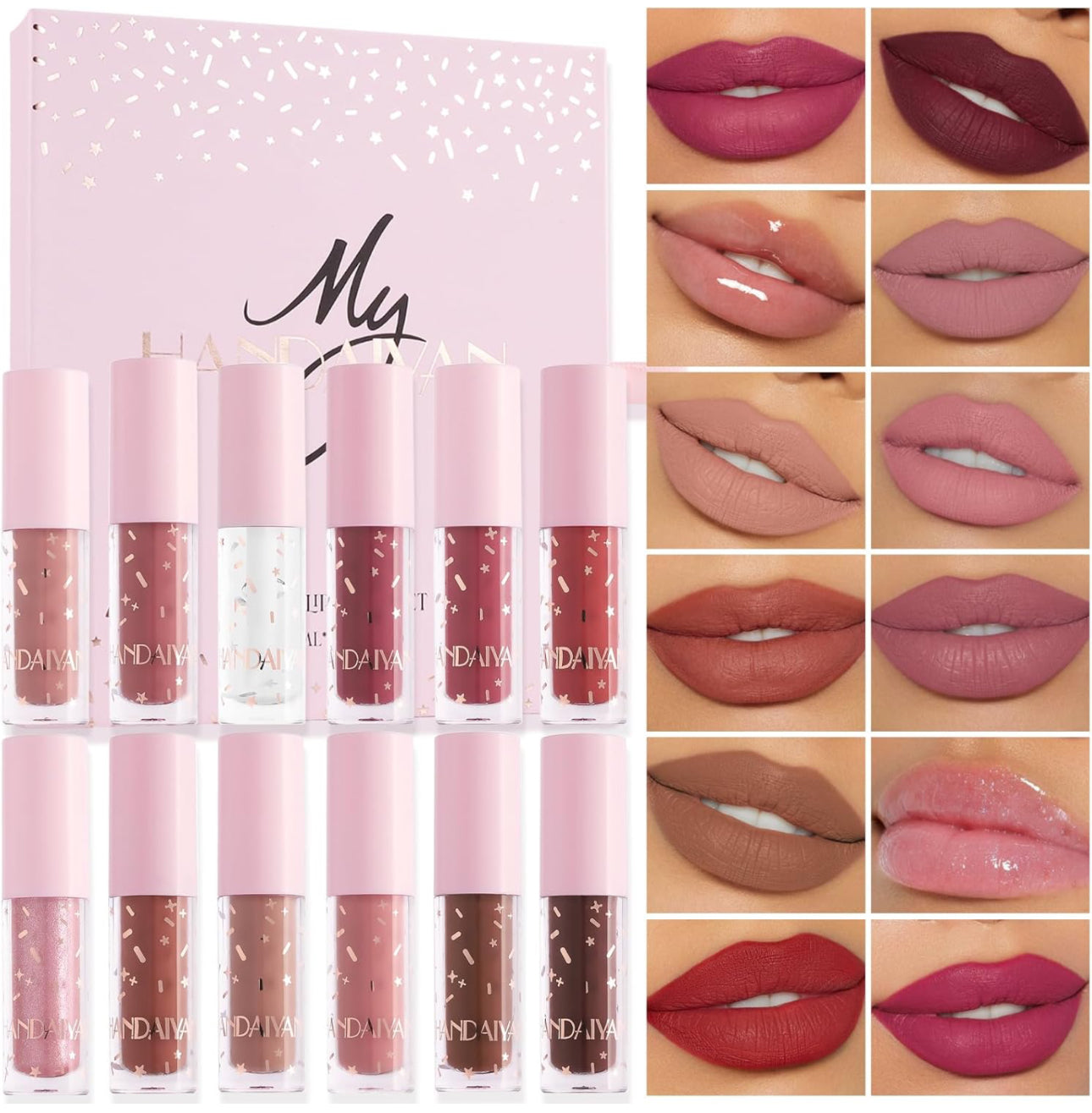 MY Handaiyan Lipstick + Lipgloss Set of 12