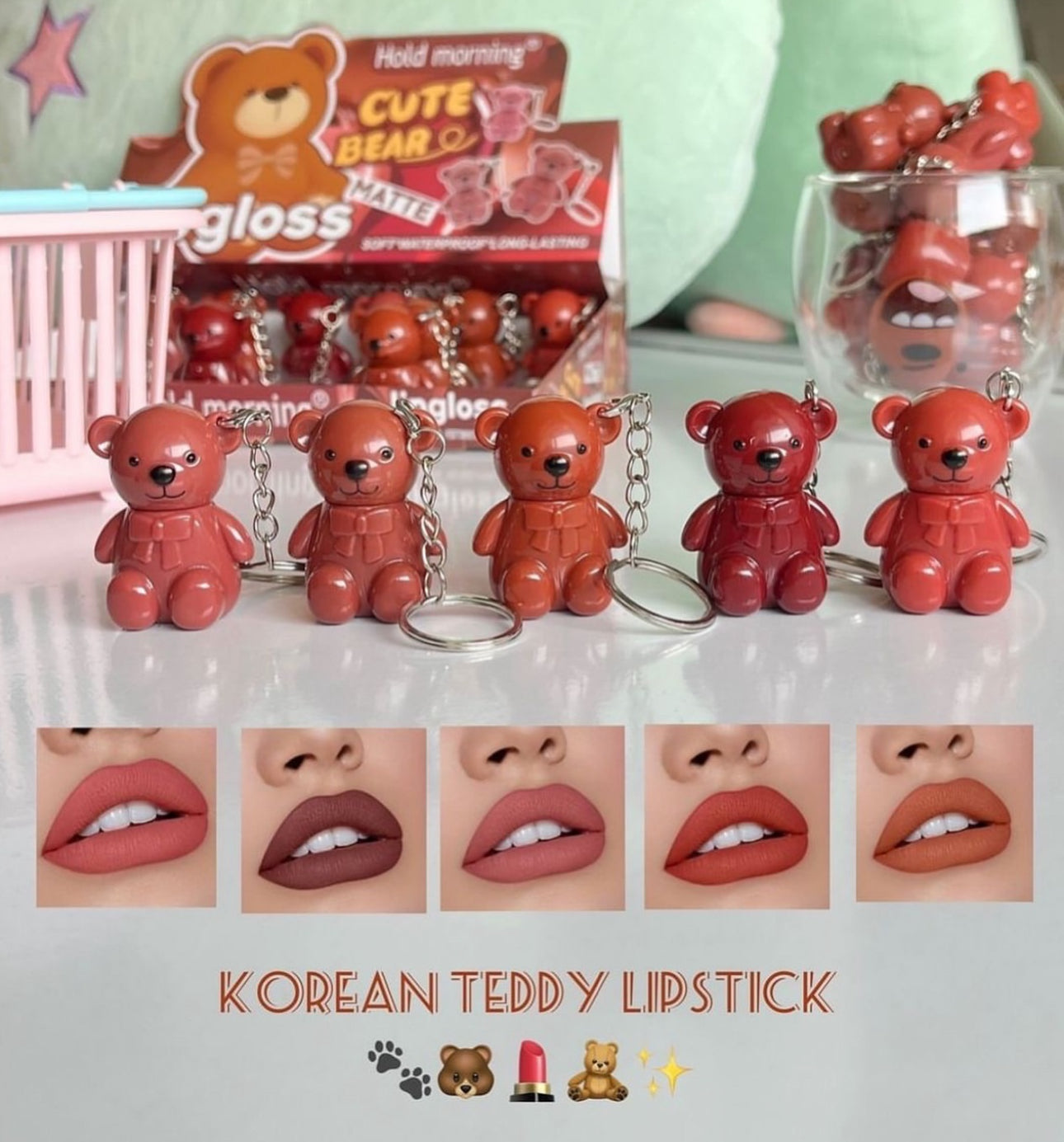 Teddy Bear Lipstick Set Of 6