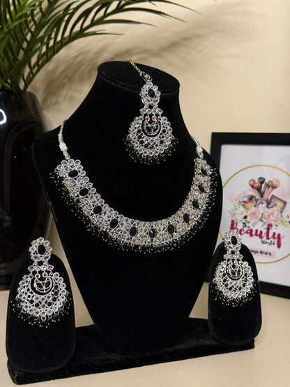 AD Choker Set + Earrings (Black)