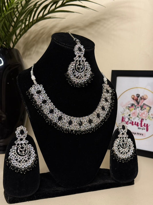 AD Choker Set + Earrings (Black)