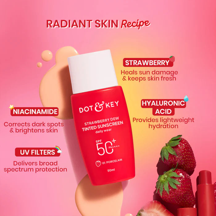 Dot n Key Strawberry Dew Tinted Sunscreen, SPF 50+ PA++++