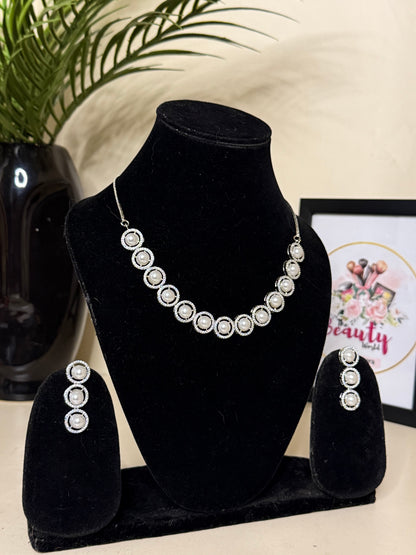 Pearl AD Necklace + Earrings (FLAT 50% OFF RIGHT NOW)