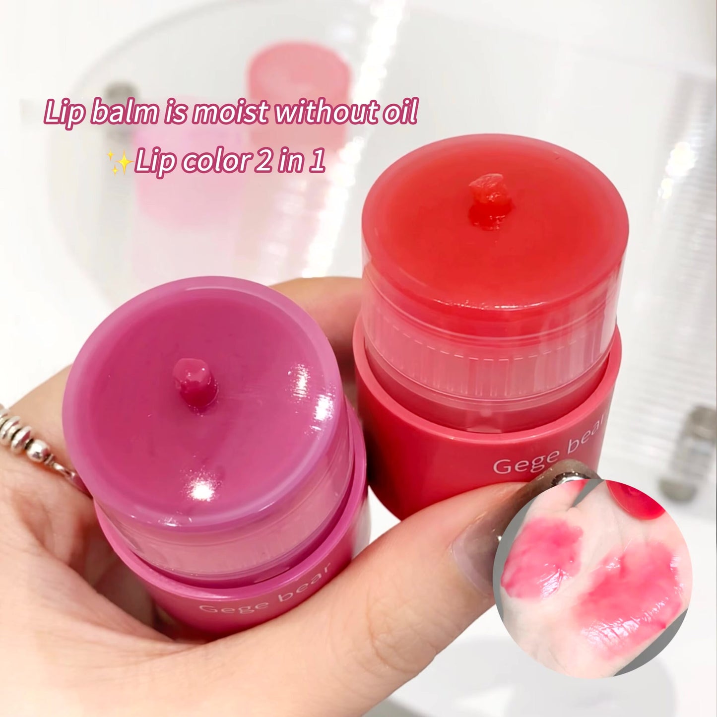 Korean Rotating Moisturising Lipbalm + Lipgloss