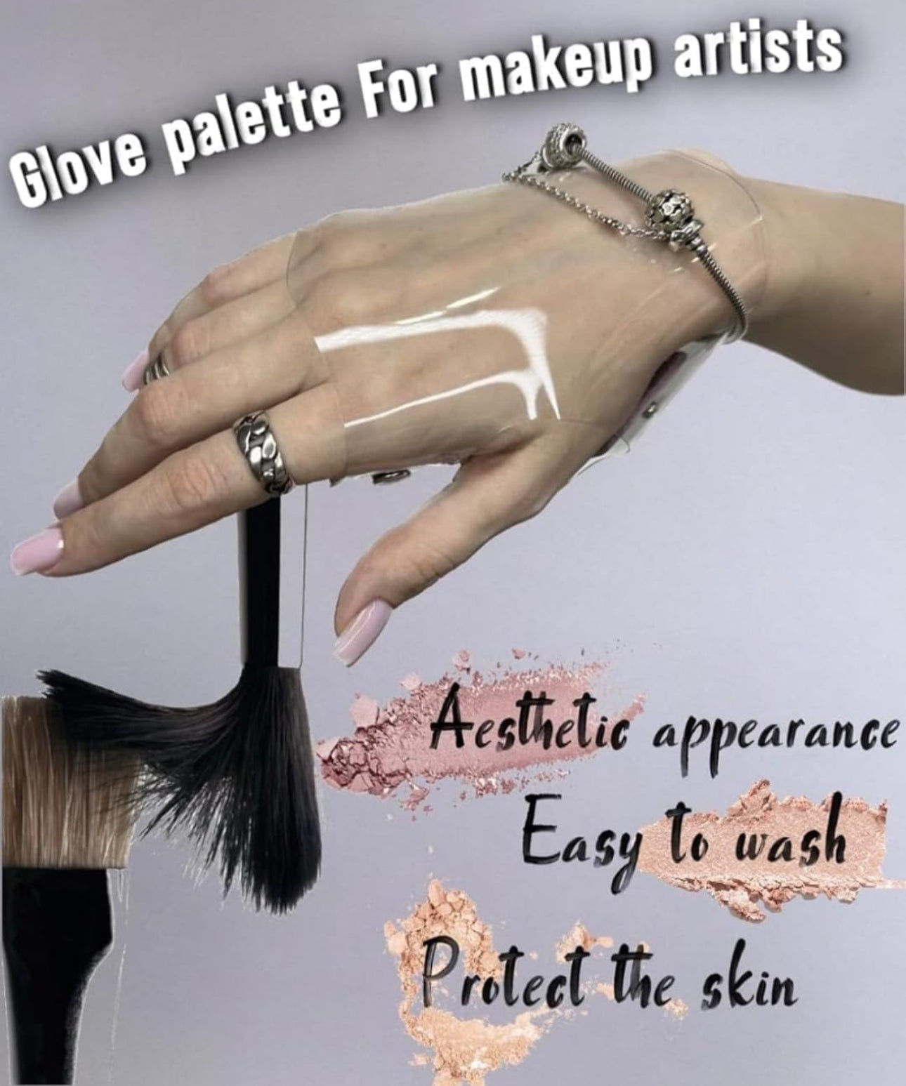 Makeup Hand Gloves Mixing Palette