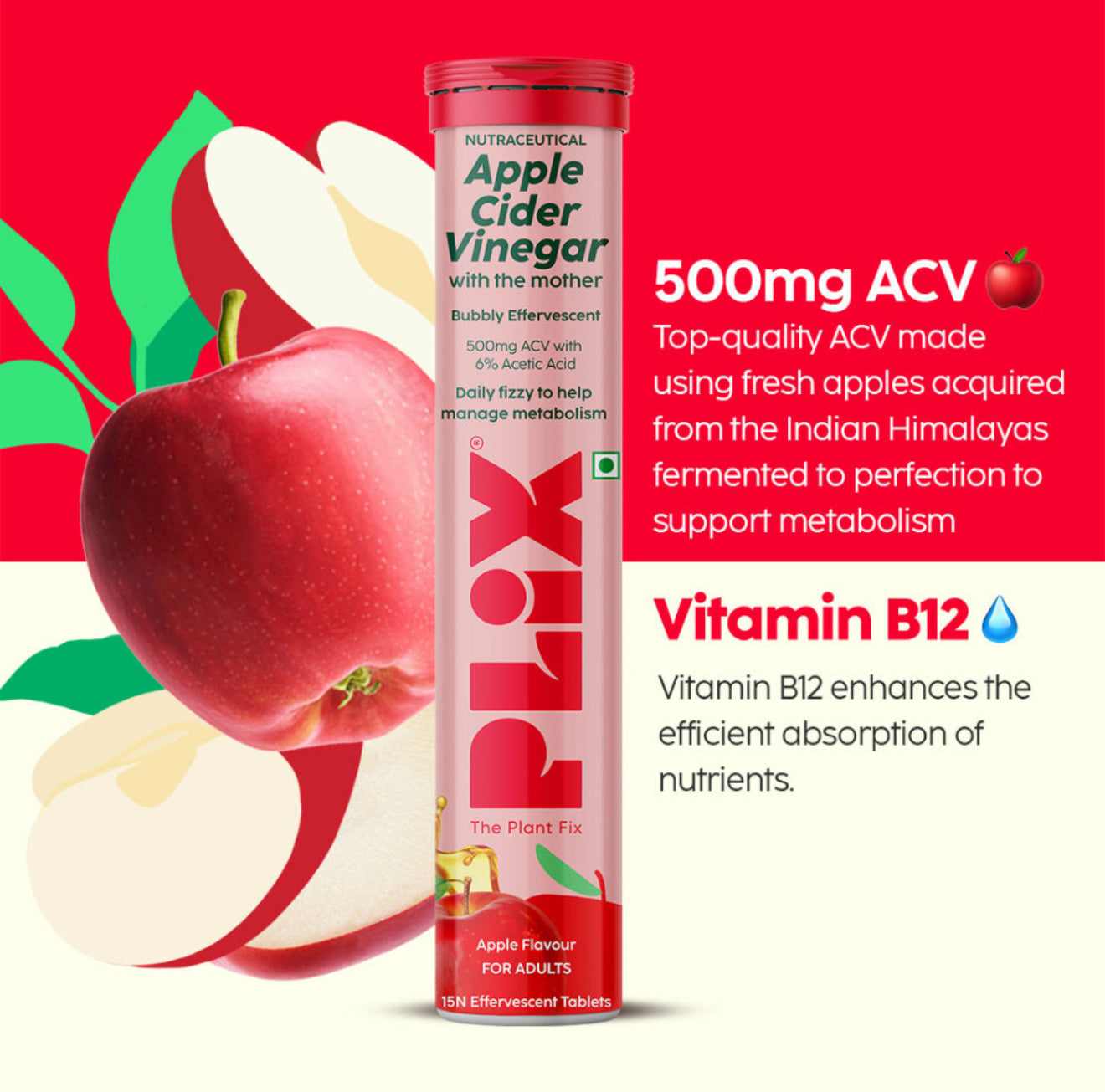 Plix Apple Cider Vinegar (ACV) Tablets
