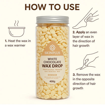 SKINPLUS Wax Beans For Painless Hair Removal Wax (White Chocolate) (400gm)