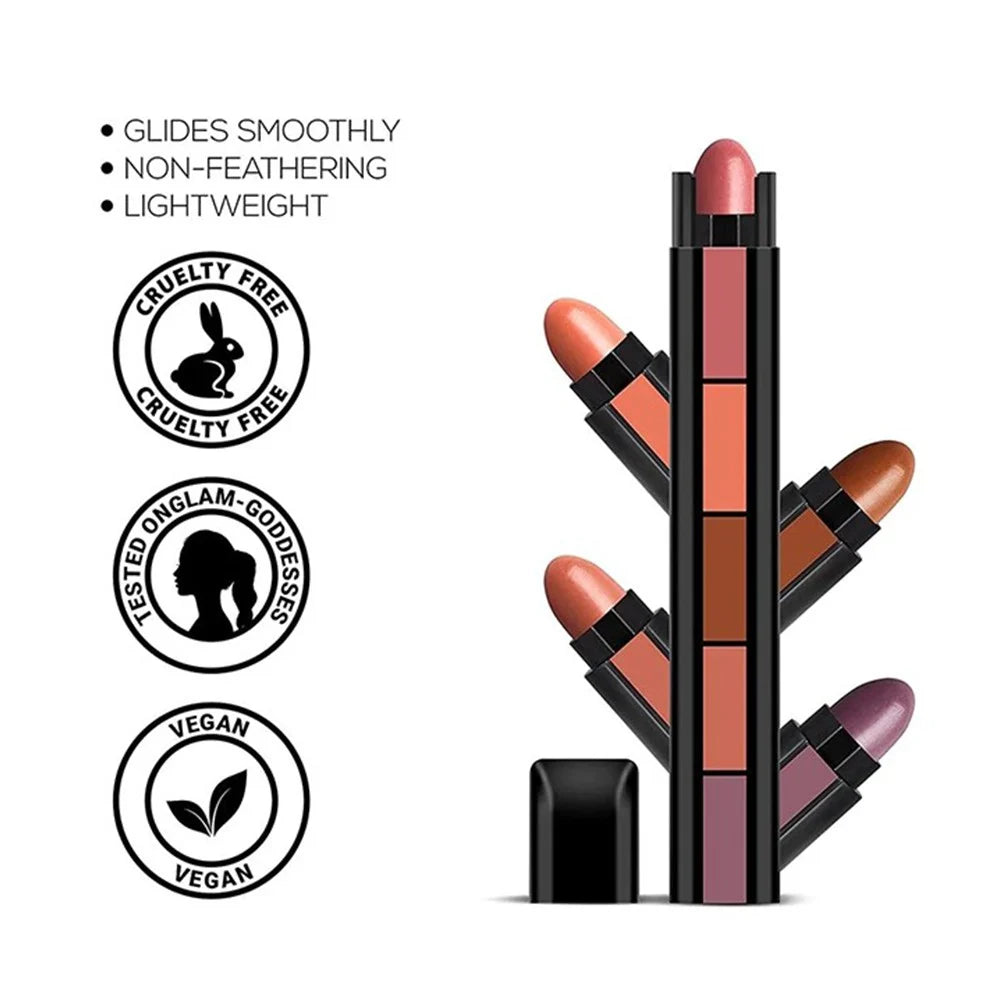 RENEE FAB 5 Matte Finish 5 In 1 Lipstick (Nude)