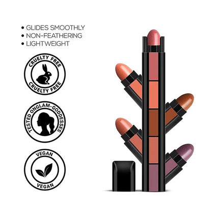 RENEE FAB 5 Matte Finish 5 In 1 Lipstick (Nude)