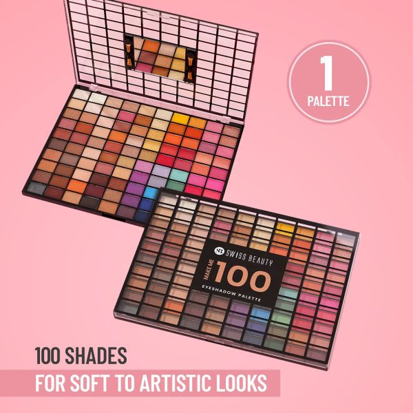 Swiss Beauty 100 Color In 1 Makeup PRO Eyeshadow Collection
