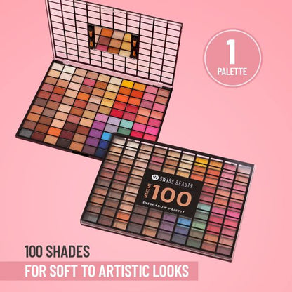 Swiss Beauty 100 Color In 1 Makeup PRO Eyeshadow Collection