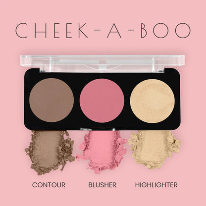 Swiss Beauty CHEEK-A-BOO 3-IN-1 FACE PALETTE WITH BLUSHER , CONTOUR AND HIGHLIGHTER