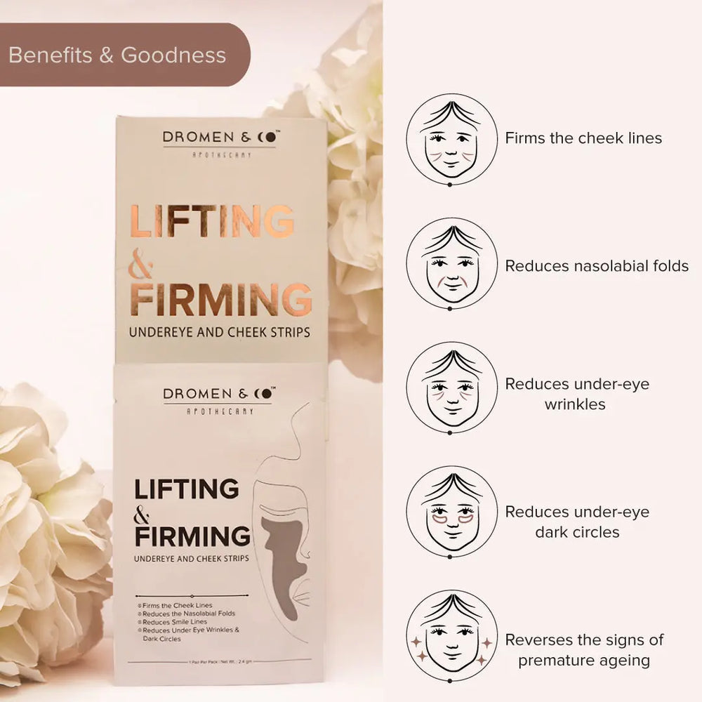 DROMEN & CO LIFTING & FIRMING UNDER EYE & CHEEK STRIPS( PACK OF 5)