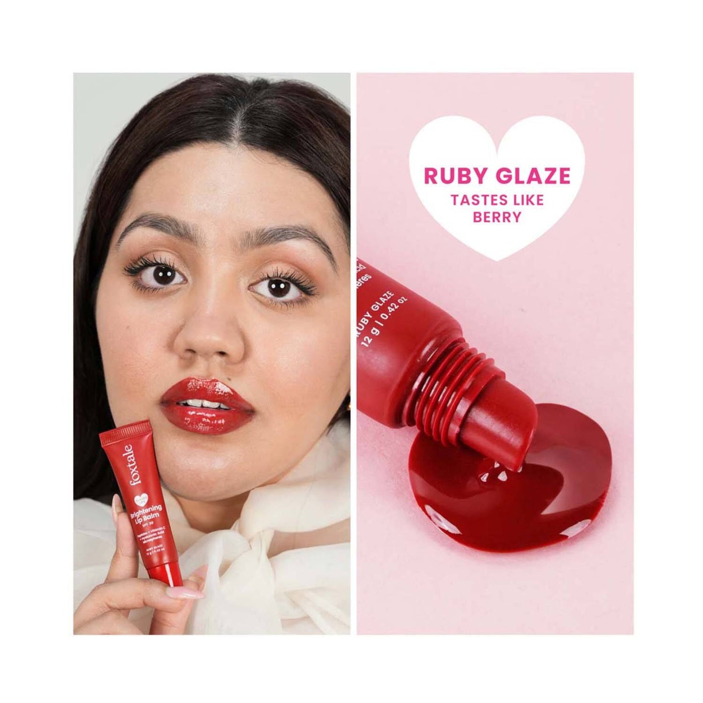 FOXTALE Glazed Lips Brightening Lip Balm - Ruby Glaze (12 g)