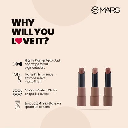 MARS Matte Lipsticks Box | Set of 3